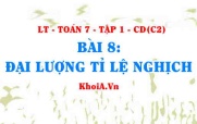 Khái niệm Đại lượng tỉ lệ nghich là gì, tính chất của đại lượng tỉ lệ nghịch? Toán 7 bài 8 c2cd1